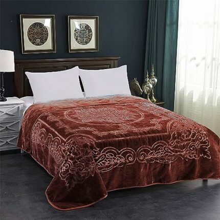 Efinito Premium Super Soft Plush Single Bed Blanket | Mink Plain Heavy Woolen Blanket | Quilt | Rajai | Comforter Single Bed | Blanket for Winter | Blankets for Kids | Ac Blanket (58X87 in) (Coffee)