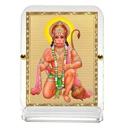 Efinito Gold Plated Hanuman Ji Acrylic Showpiece (Recta 1, Multicolour, Large)