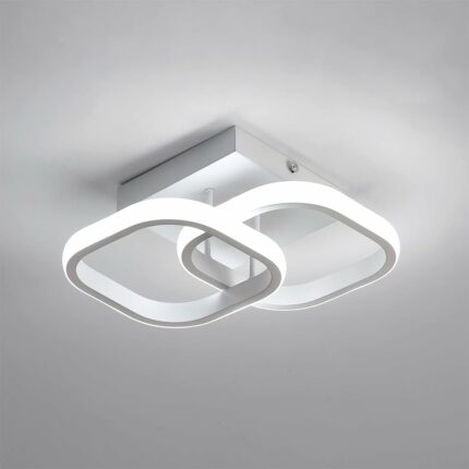 Efinito Small Ceiling Light Modern LED Acrylic Square Ceiling Lamp, 22W 6000K White Light Lighting Fixtures for Hallway Small Asile Lamp Corridor Lights Bedroom Kitchen Living Room (Cool White)