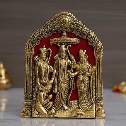 Efinito Metal Lord Ram Ji/Ram Darbar Idol Statue Murti For Home And Office Decor (Lord Ram), Gold, Pack of 1