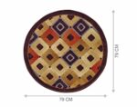 Status Interieur Nylon Floor Round Carpet Mats for Living Room, Dining Room, Bathroom, Hall, Restaurant with Anti Skid Backing (30 x 30 inches) - Image 3