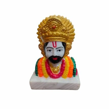 Efinito Shree Khatu Shyam ji Idol Made of Marble Dust - 9cm Perfect for Home, Office, Cars, Gifting on Different Occasions