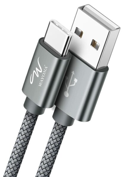 Wayona USB A to Type C 65W Fast Charger 480 Mbps Data Fast Charging Cable Compatible for iPhone 15, 15 Pro, 15 Pro Max, 15 Plus, Apple CarPlay, Galaxy S25 Ultra,S24, S23,S20, S21, S22 (3 FT Pack of 1, Grey)