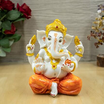 Efinito Ganesh Idol | Vinayaka Statue Ganpati Murti for Home Decor Beautiful Vinayak Ji Best & Office (Size -18x13 cm) (Sitting Ganesh)