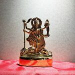 Efinito Metal Maa Kali Auspicious Indian Art Statues Idol Showpiece- Golden, Small