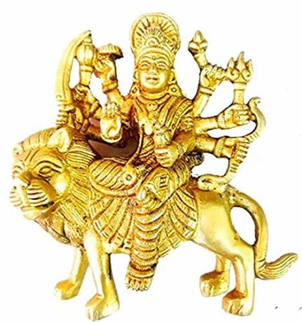 Efinito Brass Maa Durga Idol (Golden, 2.5 X 1.5 X 3 Inch)