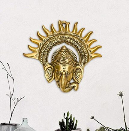 Efinito Metal Ganesha ji/Ganpati/Lord Ganesh Statue Idol - Lucky Feng Shui Wall Decor Showpiece Figurines(Golden)