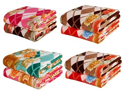 Efinito? All Season Miltipurpose Polar Fleece Blanket Combo| Assorted Multicolour Lightweight Blanket | Set of 8, 60x90 inches