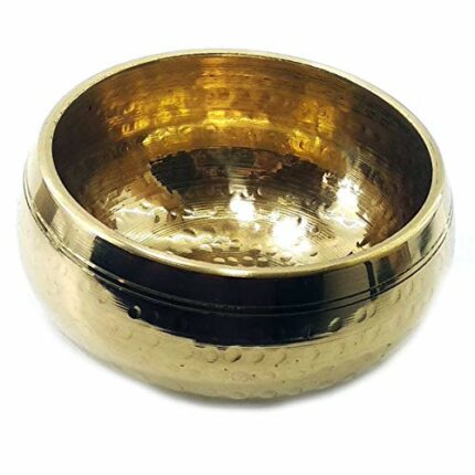 Efinito Brass Tibetan Buddhist Singing Bowl (Yellow_2.5 Inch X 4 Inch)