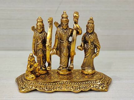 Efinito Lord Ram Darbar Idol Metal Showpiece Hindu Religious Idols Ram Sita Laxman Hanuman Murti Puja Diwali Decoration Items (18 * 9 * 13 Cm)