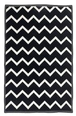 Efinito Premium Exclusive Chenille Living Room Carpet, Area Rug, Durries, Bed Cover II (Black Zig Zag, 5x7 Feet) - Image 4