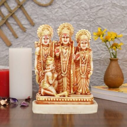Efinito Ram Darbar Murti Marble Finish Idol, Decorative Showpiece - 18 cm (Polyresin, Multicolor)