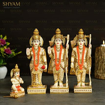 Lord Ram Darbar Idol Metal Showpiece Hindu Religious Idols Ram Sita Laxman Hanuman Murti Puja Diwali Decoration
