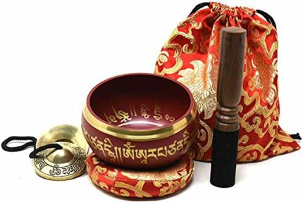 The Heart and High Heart Chakra F Note Antique Hand Hammered Tibetan Meditation Singing Bowl 8 Inches - Yoga Old Bowl By Singing bowl house