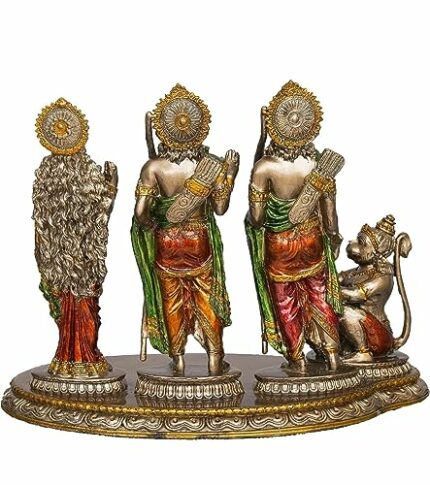 Efinito Polyresin Hindu Lord Ram with laxman and Goddess Sita Devi and Hanuman Statue for Pooja Room&Gift/murti Idol Home &Office Decor Home & Office Decor (9x7.5x5Inch)