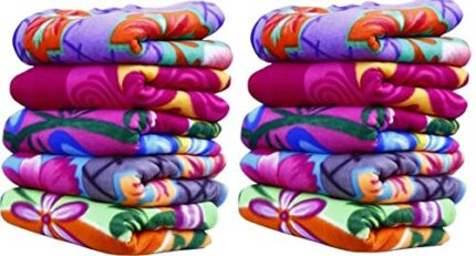 Efinito All Season Polyester Micromink Summer AC Blanket Super Soft Polar Fleece Plain Double Bed Blanket | AC Dohar | Comforter | Size 216 X 216 Cms (Approx 7 X 7 Ft) (Set of 10)