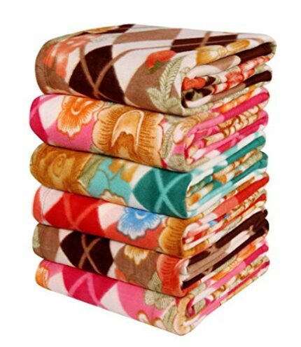 Efinito? All Season Multipurpose Polar Single Bed Printed Assorted Multicolor lightweight Blanket ( Set of 6, 225 X 152 CM, Fleece, breathable)