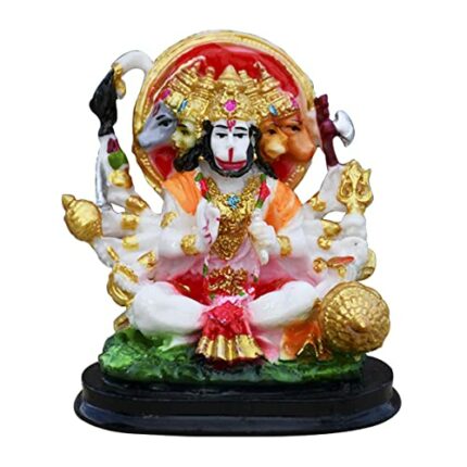 Efinito Panchmukhi Hanuman Idol for Door Entrance | Hanuman Ji Statue for Car Dashboard | Home Temple | Puja | Vastu | Lord Hanuman Ji Murti