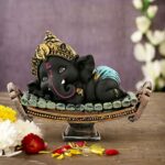 Efinito Resin Ganesh Statue Murti For Festival Office Home D?cor Living Room Decoration Items For Home Living Room Pooja Room Table Gift (16 Cm X 11 Cm), Multi Colour