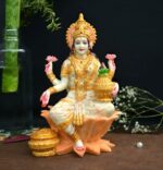 Efinito Marble Lakshmi Ji Sculpture for Pooja Room I Desk Organizer Spiritual God Idols for Decorative Showpiece I Lakshmi Ji Figurine for Showpiece