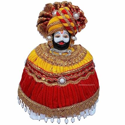 Efinito Dress Decoration Marble Dust Khatu Shyam ji Murti Khatu Shyam Baba Murti Statue Idol for Home Temple Pooja Room Gift Office Decor 12 Inch