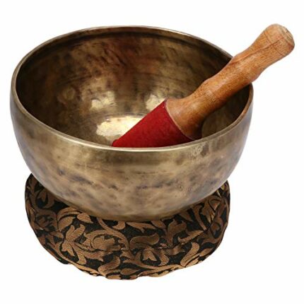 Efinito Hammered Meditation Nepali Tibetan Singing Bowl Healing Instrument Buddhist Prayer Decor Sound Therapy Gong And Mallet Striker Size 8 Inches