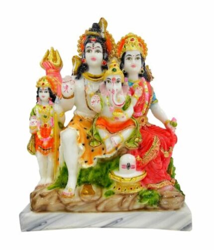 Efinito Mrable Dust Lord Shiv Parivar Family Murti Statue Shiva Parivar Idol for Home Pooja Temple Office Decor Idol 11 Inch