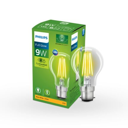 Efinito Full Glow 9-watt B22 Clear LED Bulb | Warm White, Pack of 1