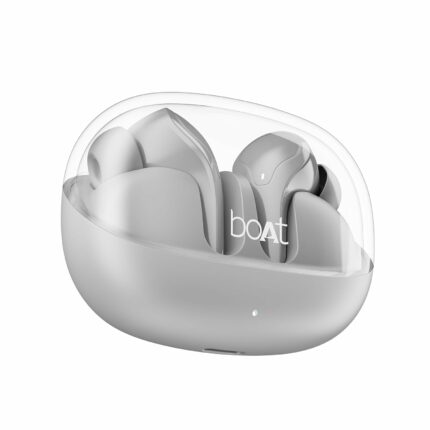 boAt Airdopes 311 Pro, 50HRS Battery, Fast Charge, Dual Mics ENx Tech, Transparent LID, Low Latency, IPX4, IWP Tech, v5.3 Bluetooth Earbuds, TWS in ear earbuds Wireless Earphones with mic (Space Grey) | Noise Cancelling | Long Battery Life | Fast Charging