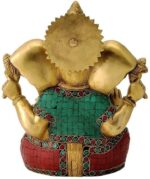 Efinito Colourful Large Ganesh Brass Idol Statue Puja Home Decor Gift Diwali Wedding Anniversary - Image 3