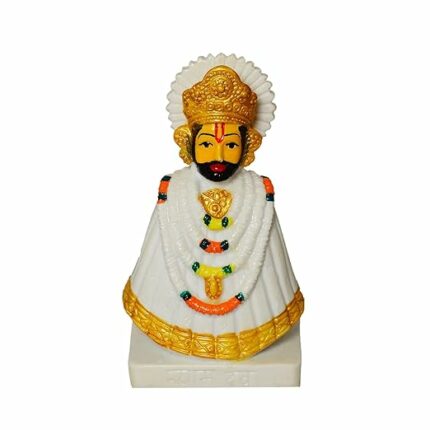 Efinito Resin Khatu Shyam Ji Statue Shyam Baba Idol for Home Temple Gifts Office Decorative Item (Yellow Face)