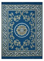 Efinito Floral Rug (Aqua Blue, Cotton, 4.5 feet x 6 feet) - Image 3