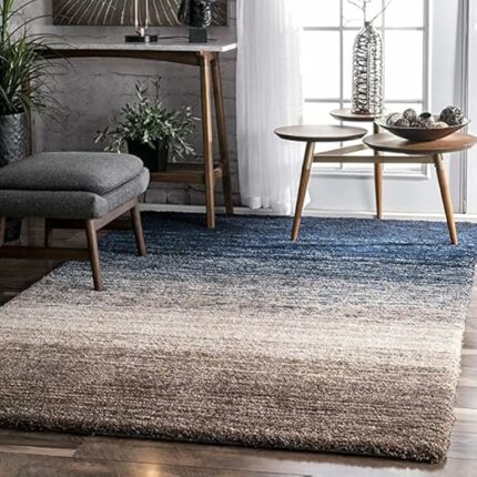 Efinito Modern Soft Shaggy Rugs Fluffy Home Decorative Carpet for Living Room 2-inch Thick Carpet, Home Decor Shaggy Carpet (3X5 FEET, Turquoise)
