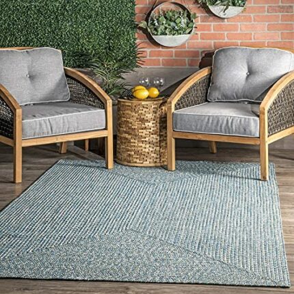 Efinito Cotton Braided Carpet Natural Rug Hand Woven & Reversible for Office, Living Room, Kitchen, Guest Room, Sofa Area 4x6 Multi Green