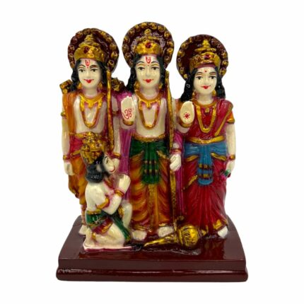 Efinito Ram Darbar with Sita, Laxman and Hanuman Statue/Idol/Figurine/Murti Made of (Composite Marble & Washable Colors) for Home/Temple/Office/Car/Mandir - (14x10x6 Cms)