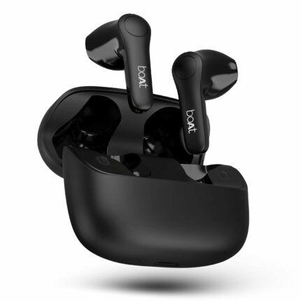 boAt Airdopes Atom 81 Pro, 100Hrs Battery, 4Mics ENx Tech, 50ms Low Latency, 13mm Drivers, Fast Charge, IPX5, v5.1 Bluetooth TWS in Ear Earbuds Wireless Earphones with mic (Obsidian Noir) | Noise Cancelling | Long Battery Life | Fast Charging