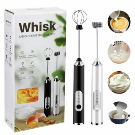 Efinito USB Rechargeable Electric Foam Maker - Handheld Milk Wand Mixer Frother for Hot Milk, Hand Blender Coffee, Egg Beater (Black)