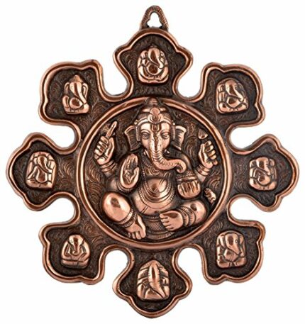Efinito Hindu Lord Ganesha Metal Wall Hanging Sculpture Elephant God Ganesh Idol Home D?cor Decorative Wall Mask (20 cm x 1 cm x 24 cm)