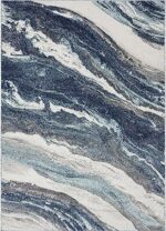 Efinito Premium Italian Carpets for Living Room/Bedroom/Home, Waterproof and Anti-Skid (Marble Blue, 3x5fts) - Image 2