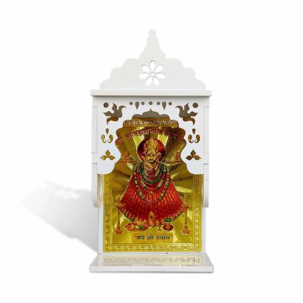 Efinito Plastic Jai Shree Khatu Shyam Baba/Barbarik/Haarey Ka Sahara Photo/Picture in Temple Idol for Gifting,Home and Office Table,Car Dashboard Decor Showpiece Small Size 14 X 6.5 Cm Pack of 1
