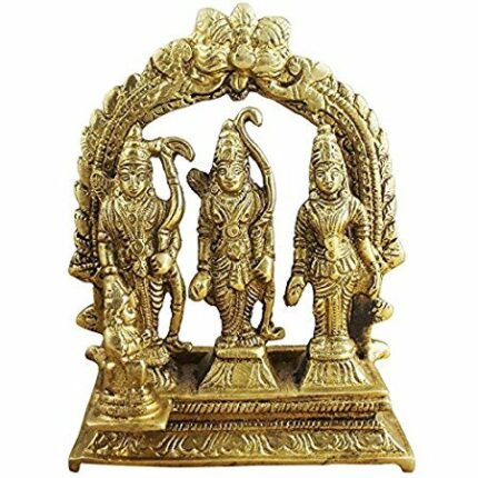 Efinito Golden Brass Statue/Idol of Ram Darbar for Blessing, Happiness, Health, Wealth for Home, Handcrafted with Antique Look/Diwali Gift Product Dimensions (L x B x H - 4.2 x 2 x 5.5) Inches