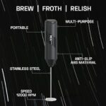 Efinito Cloudstick Coffee Frother Electric | Battery Operated Portable Foam Maker | Stainless Steel Electric Whisk, Mini Foamer for Lattes, Cappuccino, Frappe, Mocha for Kitchen Use - Image 2