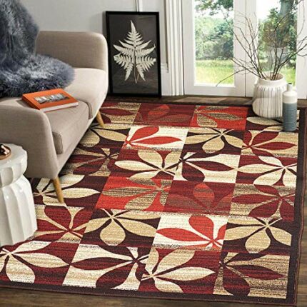 Efinito Taba Rug Multicolour with Anti Skid Backing 4 x 6 feet Carpet