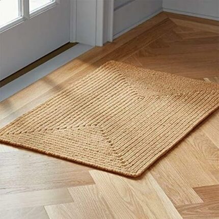 Efinito? Jute Braided Carpet Natural Rug Hand Woven & Reversible for Living Room, Kitchen, Outdoor, Guest Room, Sofa Area (2x3 Feet)