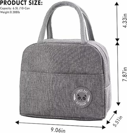 Efinito Insulated Reusable Lunch Bag,Combo Pack of 2 Lunch Bag,Tiffin Bag for School, College, Office,Picnic Travels Waterproof Lunch Bag (Grey & Blue)