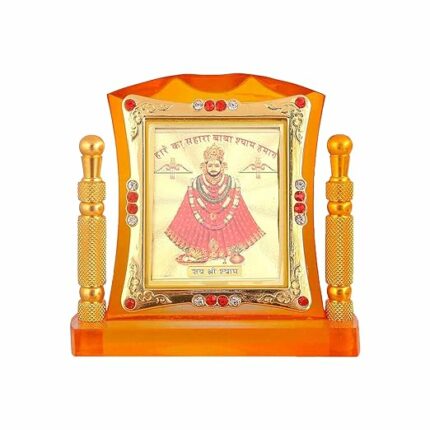 Efinito Golden Khatu Shyam Idol | Bajrang Bali Ashirwad Murti Acrylic Religious Frame for Car Dashboard (L*B*H- 3.3 x 1.2 x 3.3 Inches)