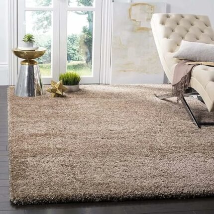 Efinito Soft Shaggy Rugs Fluffy Home Decorative Carpet for Living Room 2-inch Thick Carpet(Beige,3 X 5 FEET)