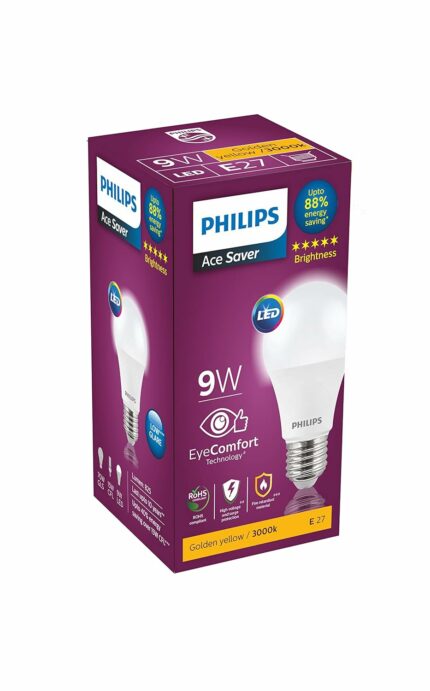 Efinito 9-Watts E27 LED Warm White LED Bulb, Pack of 1, (Ace Saver)