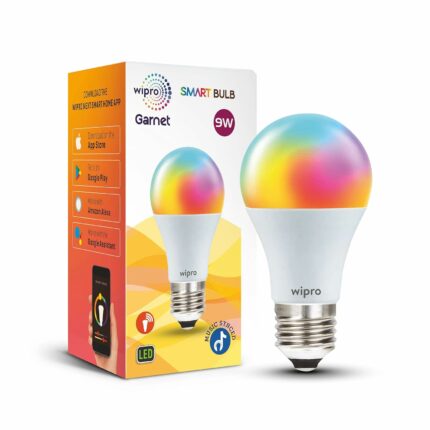 Efinito 9-Watt E27 WiFi Smart LED Bulb with Music Sync (16 Million Colours + Warm White/Neutral White/White) (Compatible with Amazon Alexa and Google Assistant), Standard (NS9500)