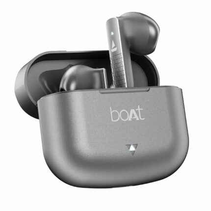 boAt Airdopes 91 Prime, 45HRS Battery, 13mm Drivers, Metallic Finish, Low Latency,ENx Tech, Fast Charge, v5.3 Bluetooth Earbuds, TWS Ear Buds Wireless Earphones with mic (Sonic Silver) | Noise Cancelling | Long Battery Life | Fast Charging